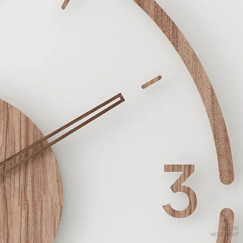 horloge murale silencieuse en bois massif design nordique créatif