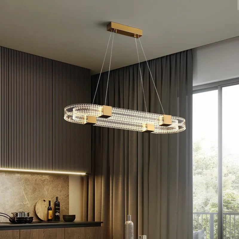 suspension à led en forme d'anneau pour loft et restaurant