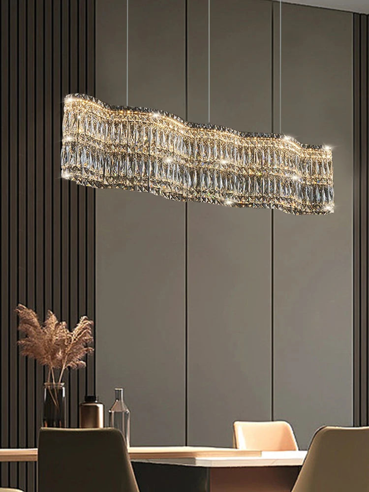 lustre en cristal moderne pour éclairage intérieur élégant