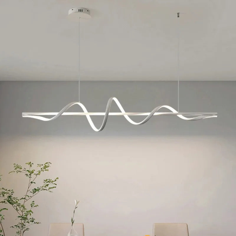 lustre nordique minimaliste ondulation de l'eau en aluminium