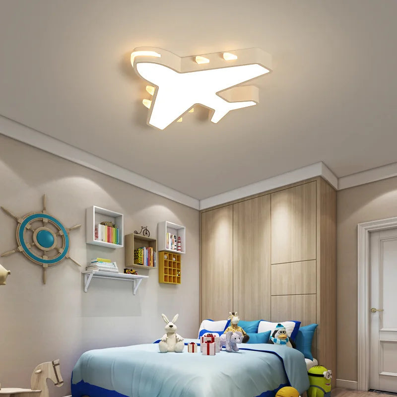 lampe plafond moderne à leds forme avion pour intérieur