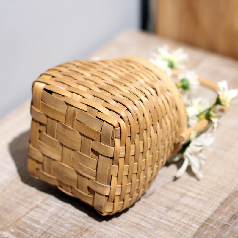 panier en copeaux de bois tressés pour fête des enseignants et fête des mères