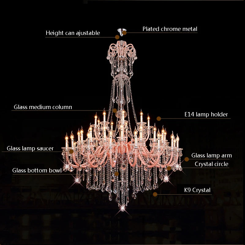 lustre moderne en cristal pour décoration intérieure élégante