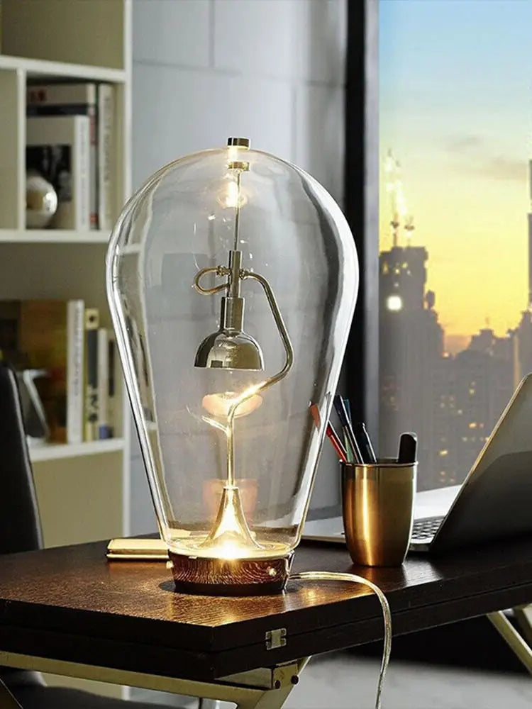 lampe de bureau vintage en verre style industriel tactile