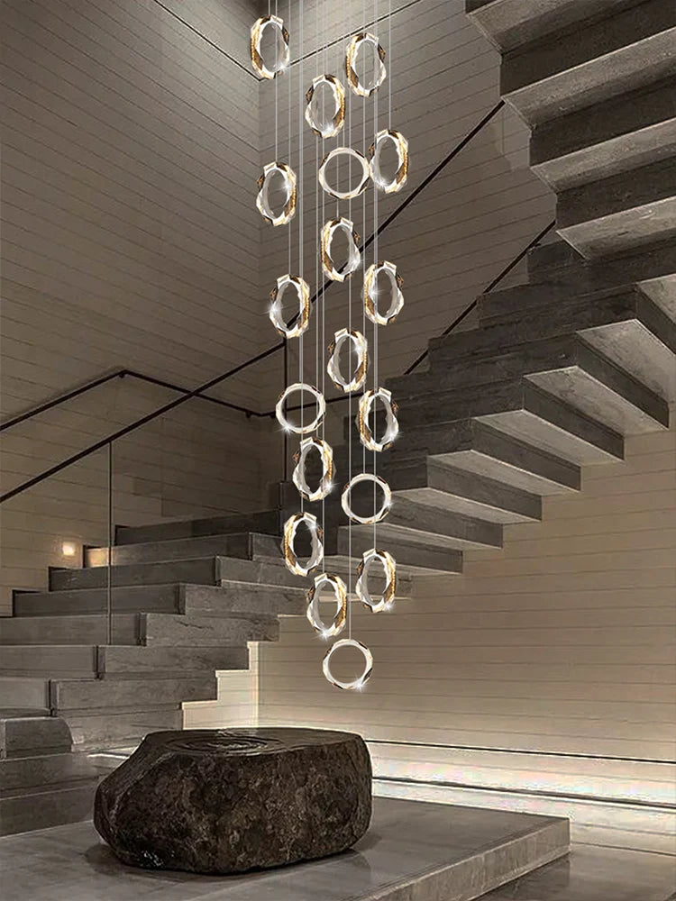 lustre design nordique pour loft et escaliers élégant