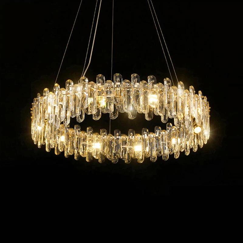 lustre glamour moderne en cristal clair pour intérieur