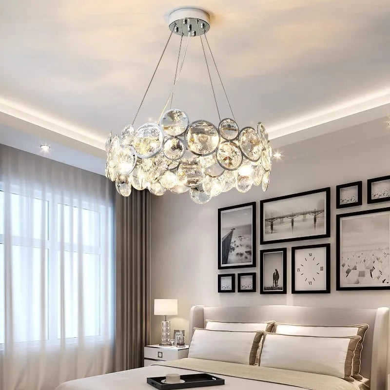 lustre en cristal moderne style nordique pour intérieur luxueux