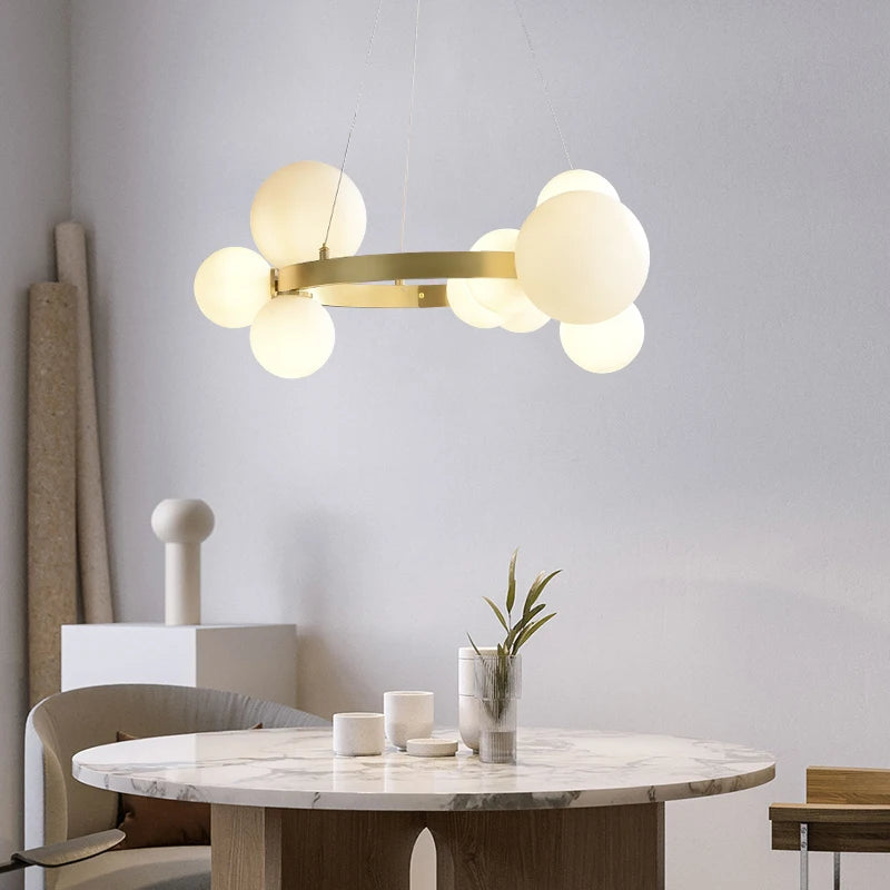 lampe suspendue boule de verre clair avec cordon réglable et emballage sûr