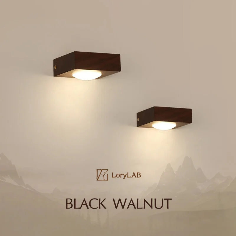 Walnut Wood Wall Light, Wabi-sabi Modern style, Wall Sconce lighting for Bedroom, Bedside, Living, Dining Room, Showcase