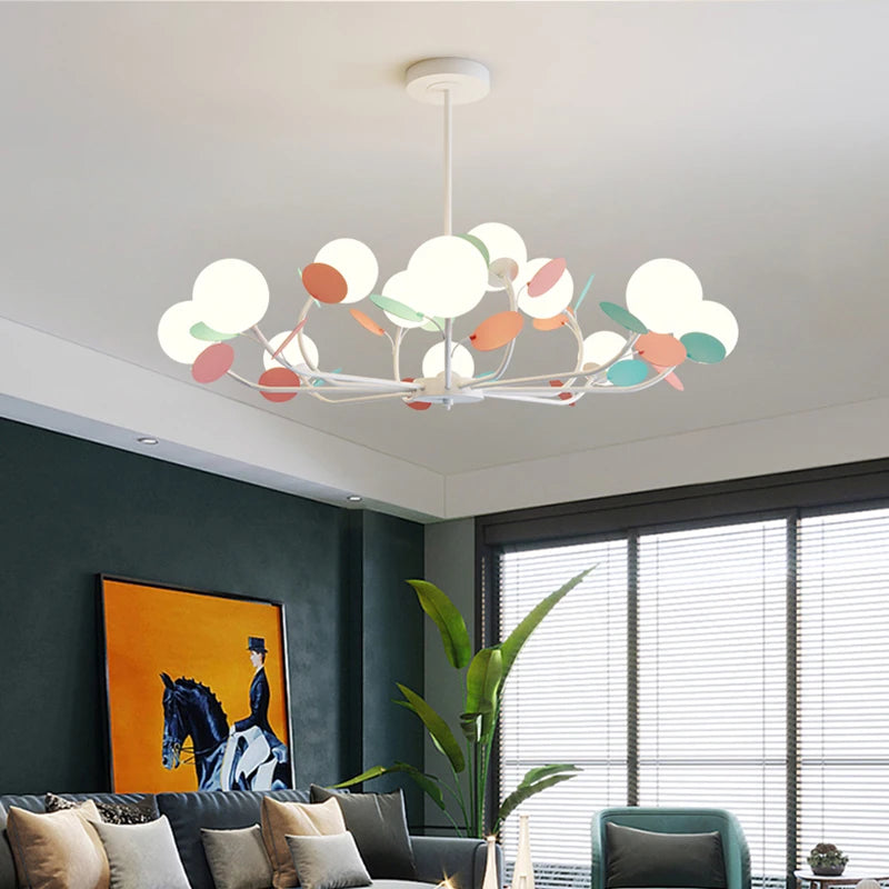 lustre led moderne atmosphérique nordique étoilé macaron créatif