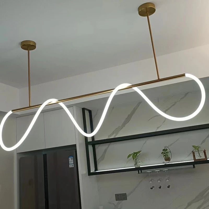 Modern minimalist hose LED restaurant chandelier used for kitchen, bar, hanging, lighting, and decorative lighting fixtures