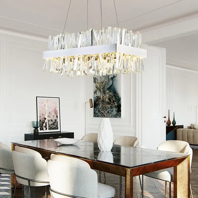 lustre en cristal nordique lumineux pour décoration moderne