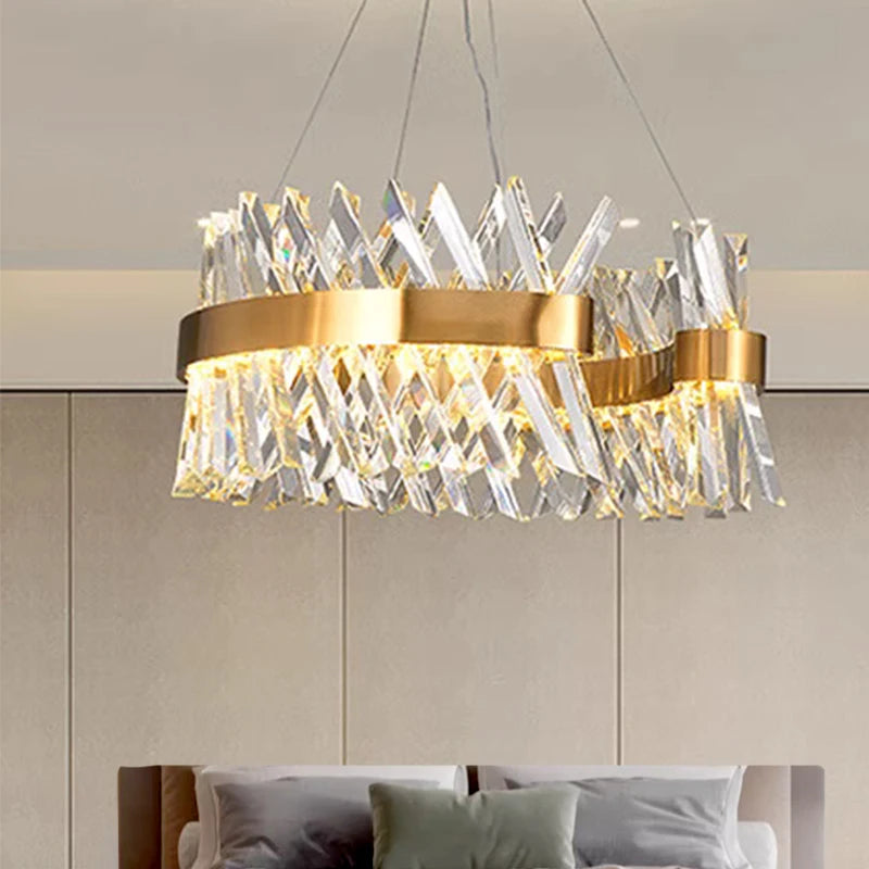 lustre en cristal lumineux suspension décorative pour intérieur