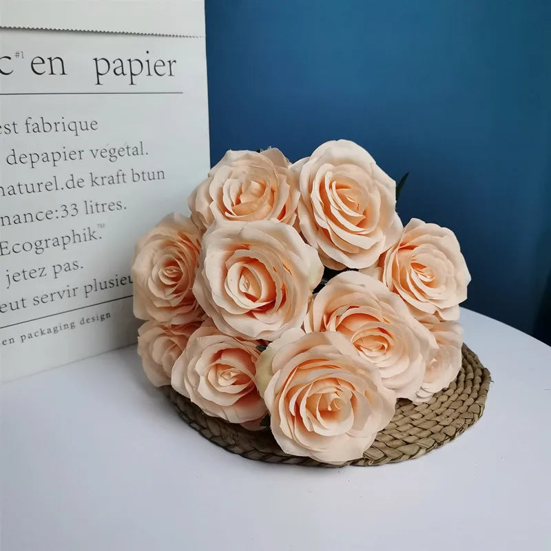 bouquet de roses artificielles pour mariage et décoration intérieure