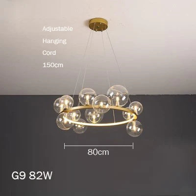 lustre en verre design moderne avec bulles pour intérieur élégant