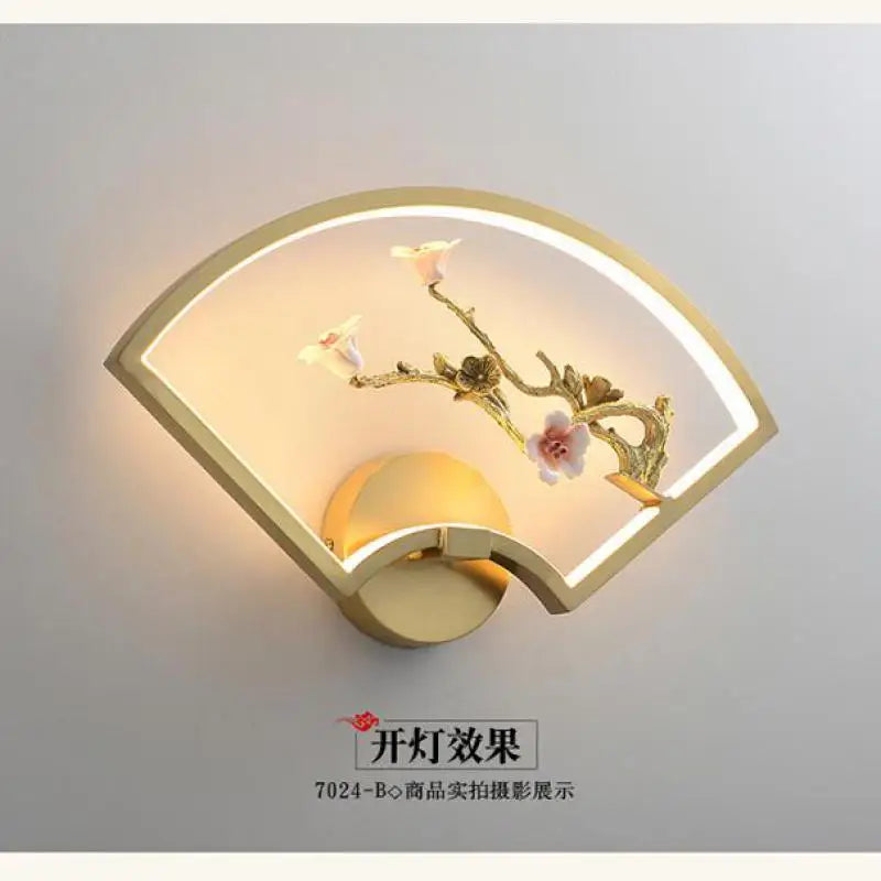 applique murale led traditionnelle chinoise en cuivre pour intérieur décoratif