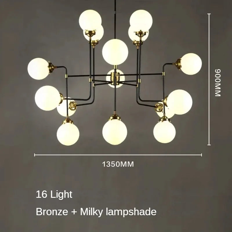 lustre artistique en verre pour décoration intérieure moderne