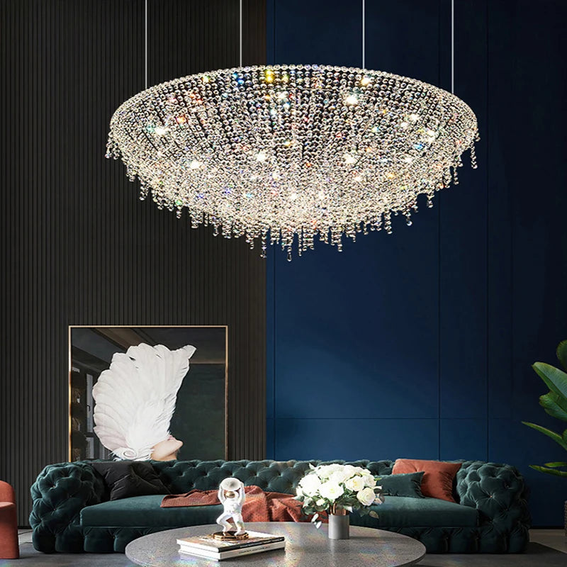 lustre en cristal rétro design luxueux pour décoration intérieure