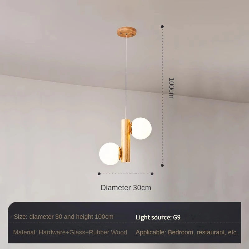 suspension en bois et verre pour restaurant moderne et créatif