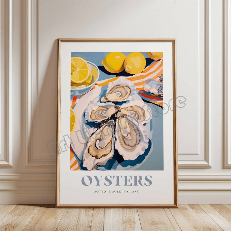 Tableau affiche rétro illustration nourriture italienne pour décoration murale