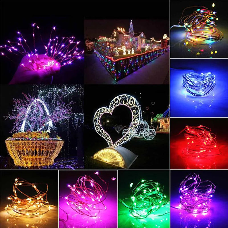 guirlande lumineuse led usb en cuivre argent pour décorations de fête