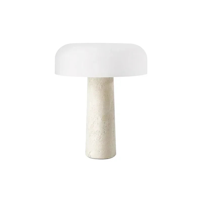 High Quality Cave Stone Desk Lamp White Glass Shade Table Light Fixture