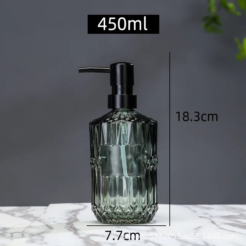 nouveau flacon en verre pour shampoing et désinfectant mains