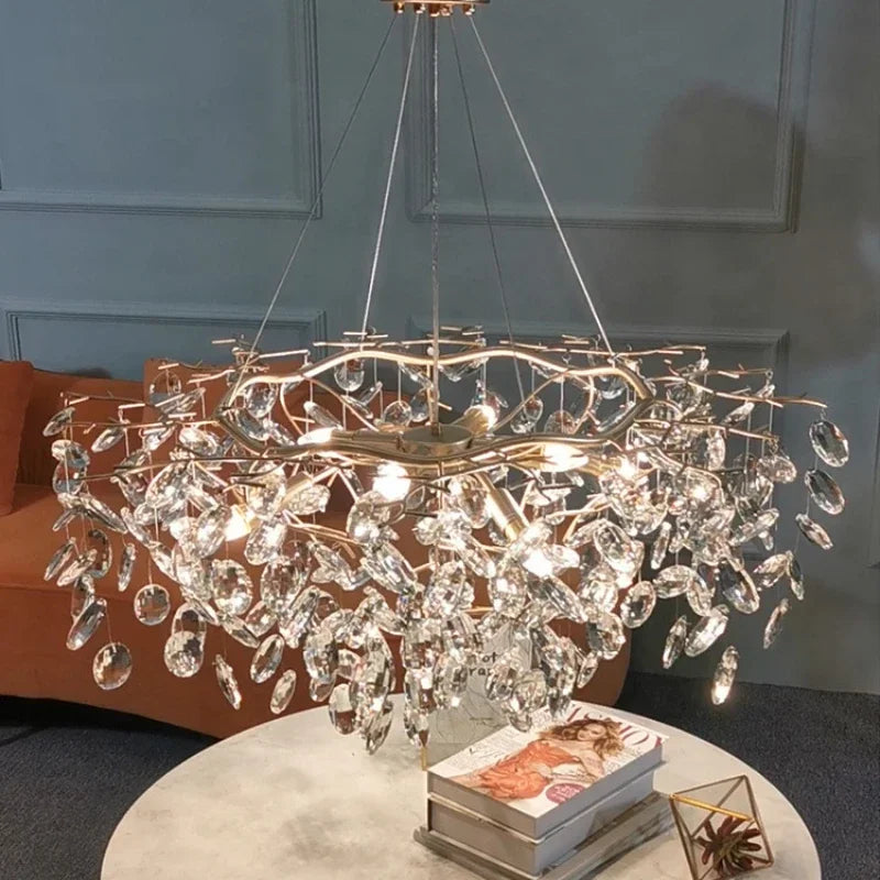 lustre en cristal de luxe pour un éclairage raffiné