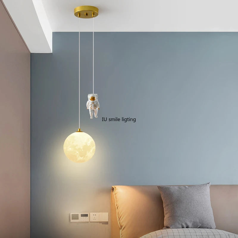 suspension créative astronaute pour chambre d'enfants décorative à led