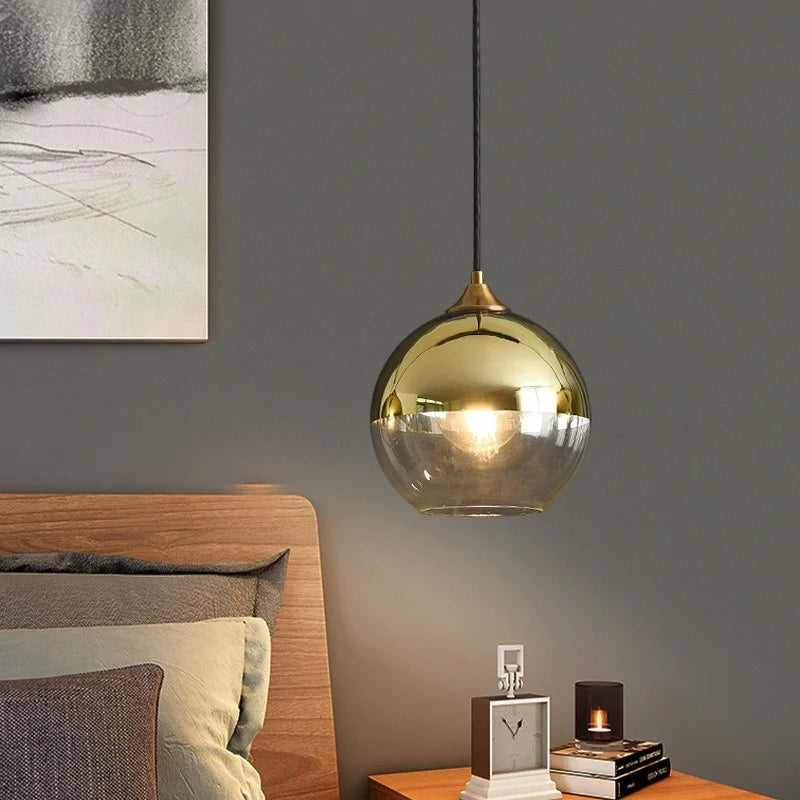 lustre nordique en verre fumé suspension simple luxe