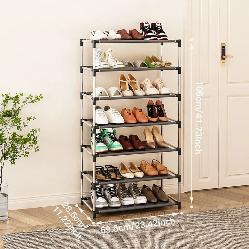 étagère à chaussures en métal tendance gain de place pratique