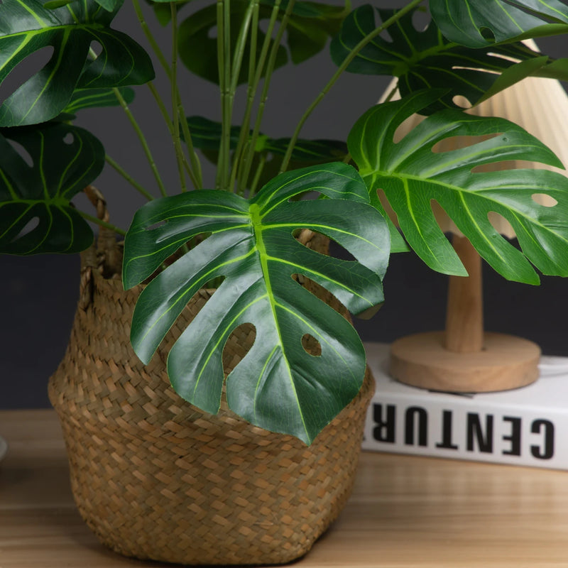 palmier artificiel 18 feuilles grandes plantes monstera décoratif pour intérieur