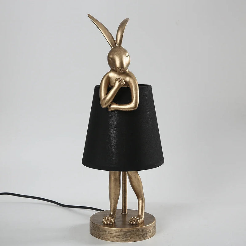 lampe de bureau lapin en résine design rétro pour décoration intérieure