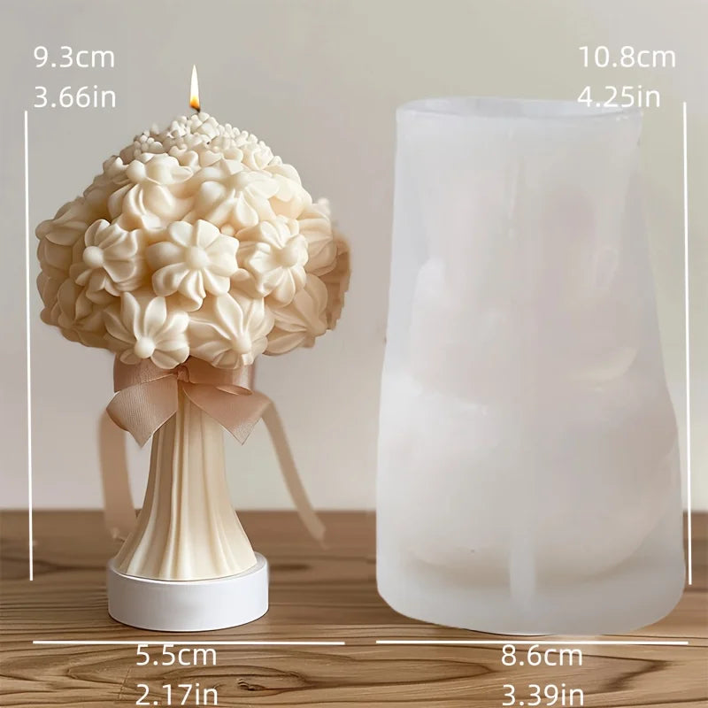 moule en silicone 3d bouquet de roses pour bougie