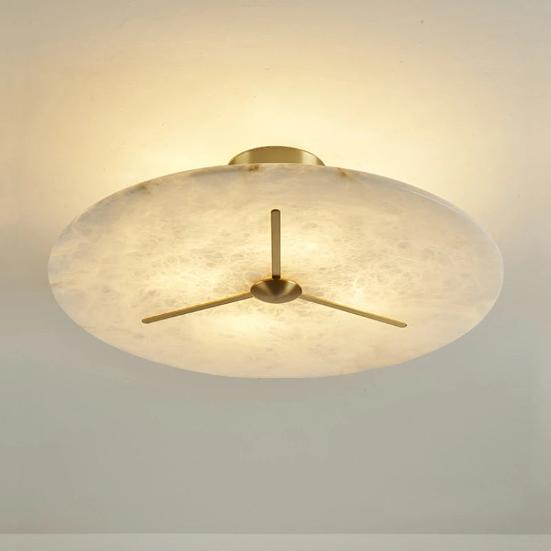 plafonnier moderne en marbre et cuivre pour intérieur élégant