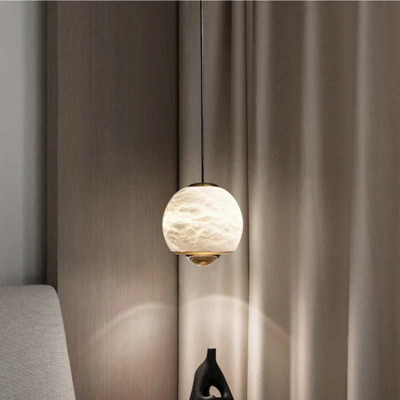 suspension LED en marbre naturel espagnol idéale pour bar et restaurant