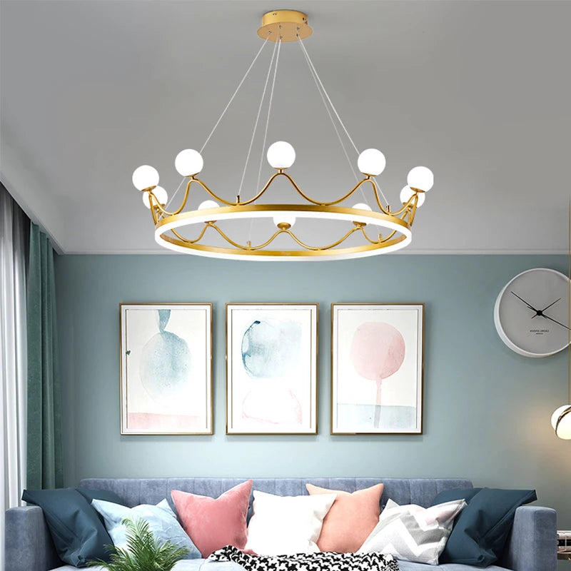 lustre led couronne style moderne décoratif suspension