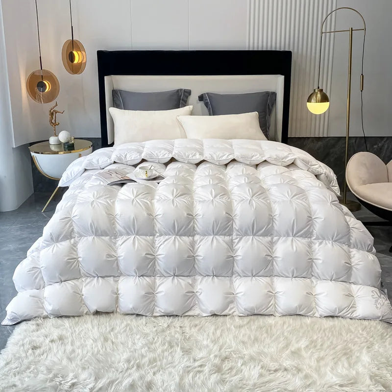 couette en duvet d'oie blanche 100 pourcent coton hiver automne