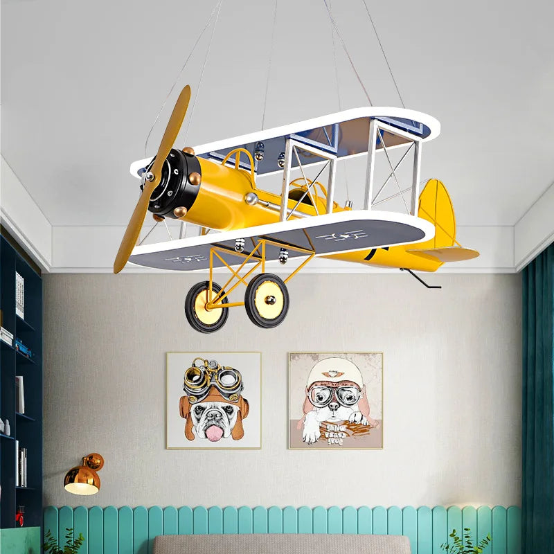 lustre créatif avion hélicoptère pour chambre enfant moderne