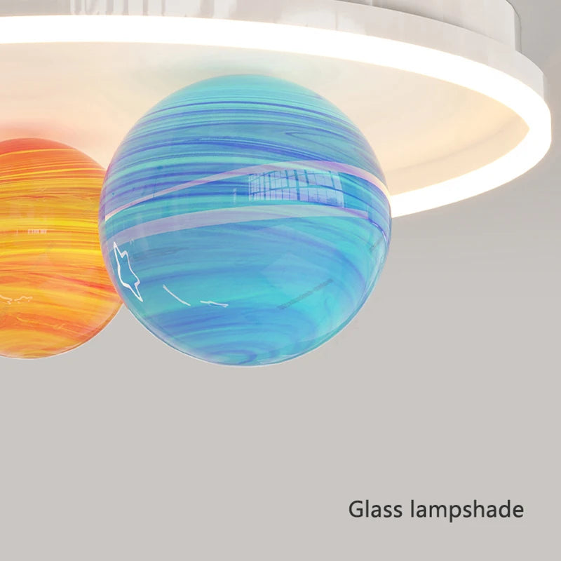 lustre créatif pour école maternelle en verre coloré planète univers étoile