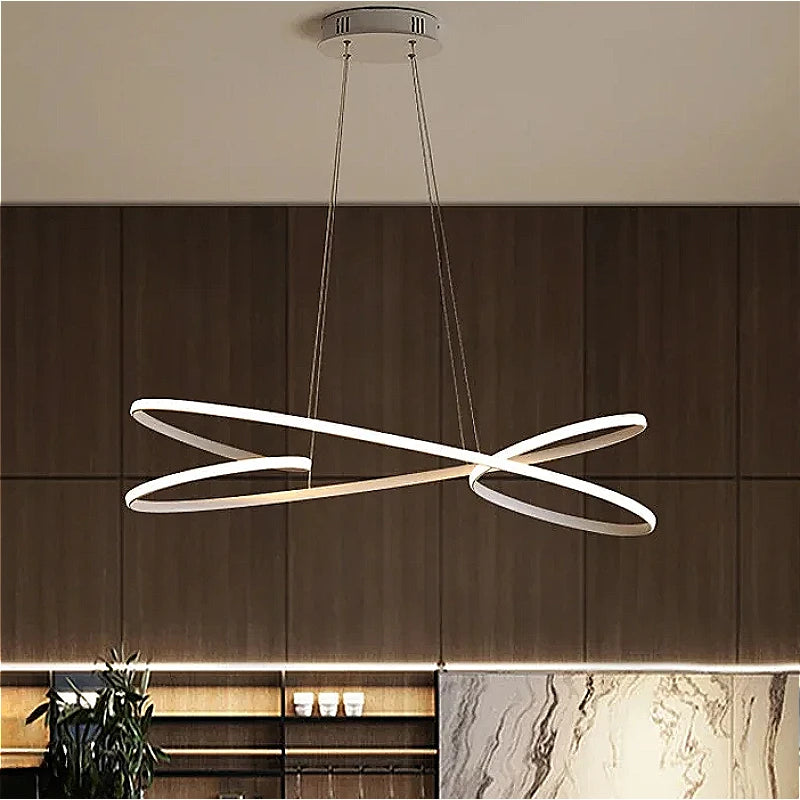 lustre en métal design minimaliste moderne en aluminium pour intérieur