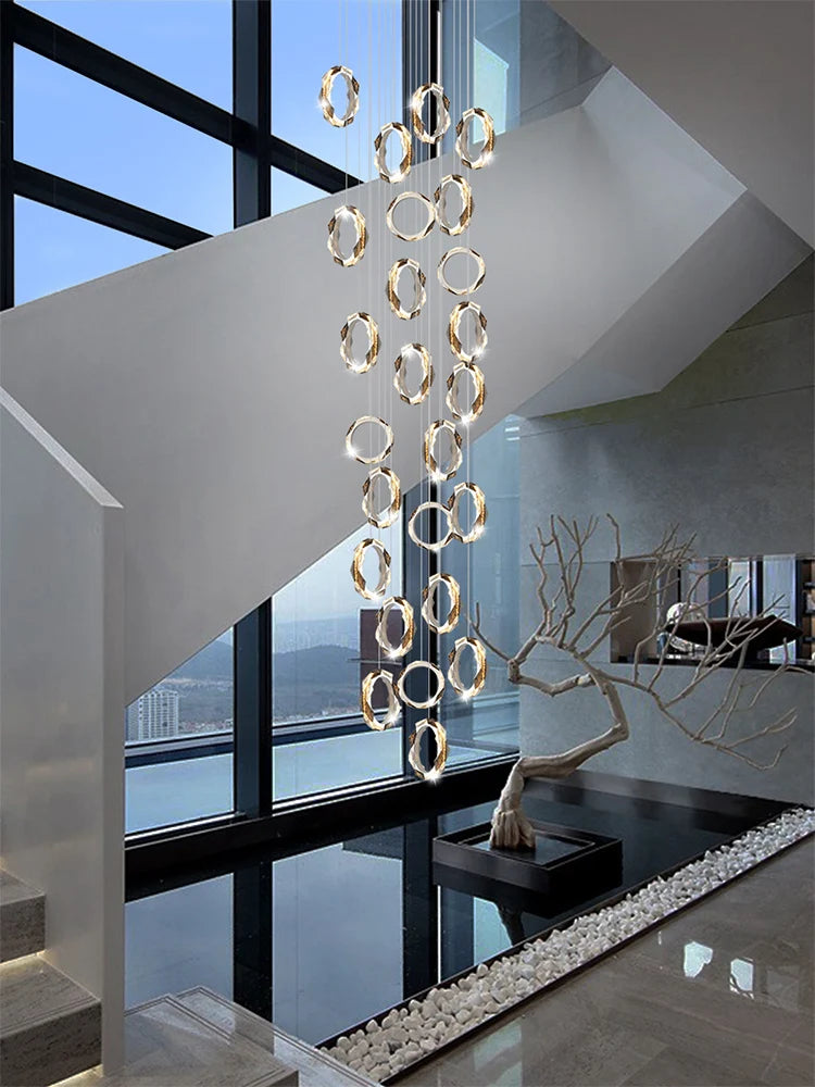 lustre design nordique pour loft et escaliers élégant