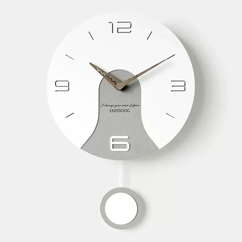 horloge murale silencieuse en bois massif design créatif