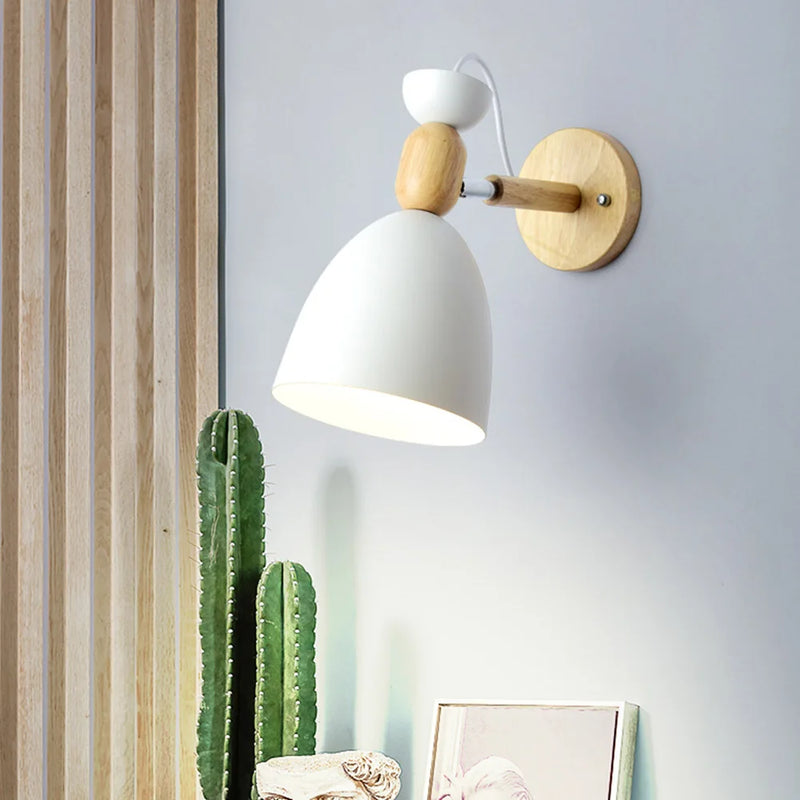 applique murale led style nordique en bois moderne