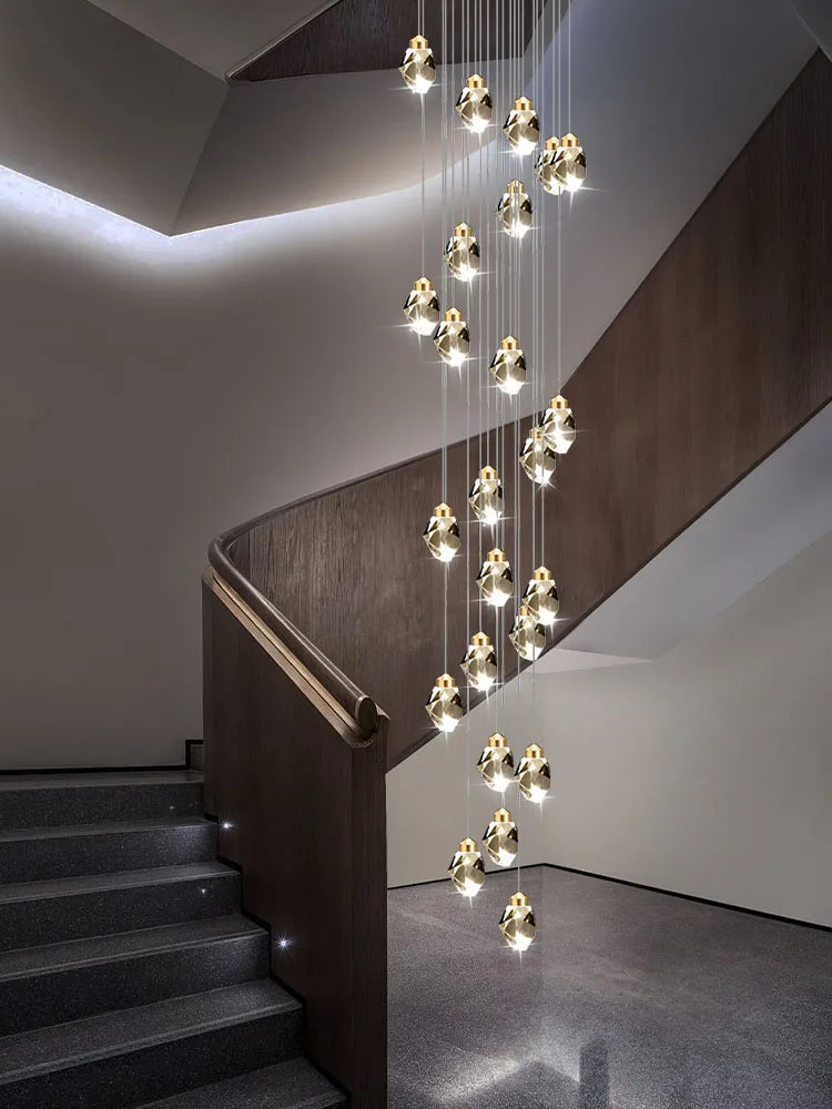 lustre en cristal nordique style loft pour intérieur moderne