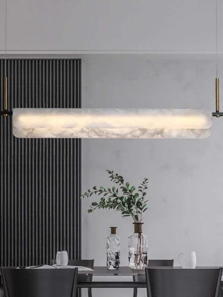 lustre en marbre naturel pur et cuivre design lumineux moderne