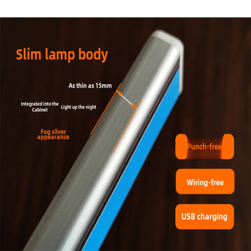 Luz inteligente humana portátil LED nocturna, carga por USB, inducción de emergencia, armario de cabecera, iluminación de interr