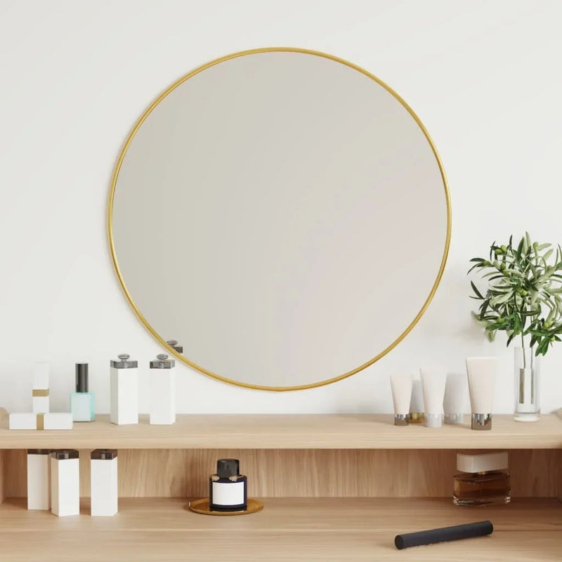 miroir mural rond doré pour décoration intérieure élégante