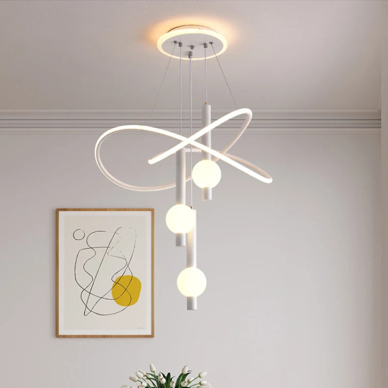 lustre moderne léger avec éclairage led pour intérieur