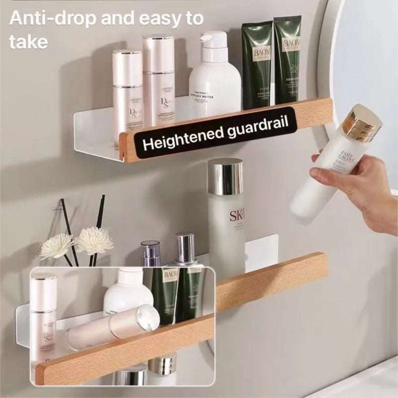 étagère en hêtre étanche pour rangement cuisine et salle de bain